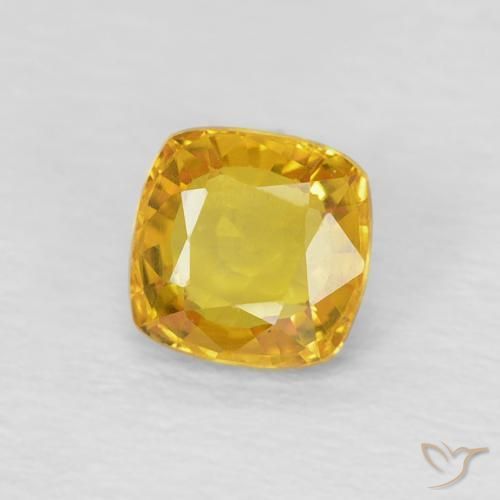 Safira Dourado Natural 0.60ct, Almofada, VS