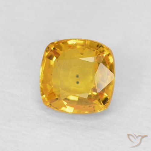 Safira Dourado Natural 0.62ct, Almofada, VS