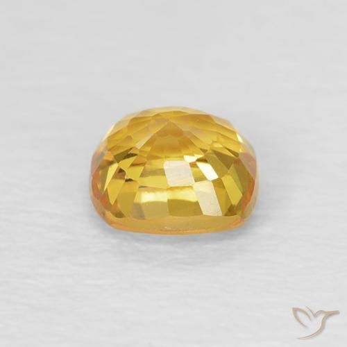 Safira Dourado Natural 0.61ct, Almofada, VVS