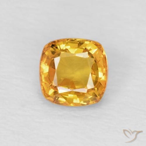 0.60ct Natural Laranja-dourado médio Safira, Almofada, VVS
