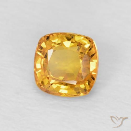 Safira Laranja-dourado médio Natural 0.60ct, Almofada, VVS