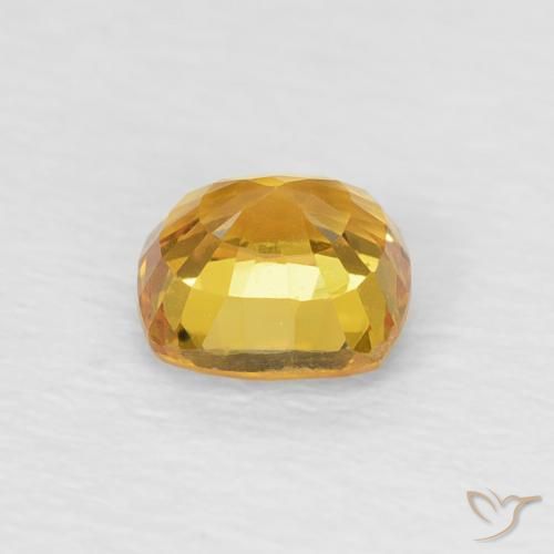 Safira Laranja-dourado médio Natural 0.60ct, Almofada, VVS