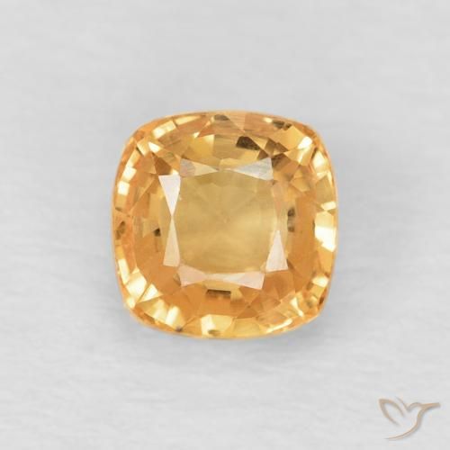 0.75ct Natural Dourado Safira, Almofada, VVS