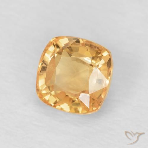 Safira Dourado Natural 0.75ct, Almofada, VVS