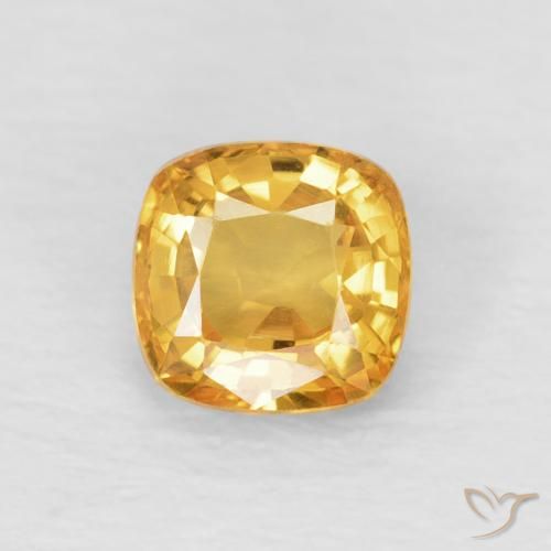 0.63ct Natural Laranja Dourado Profundo Safira, Almofada, VVS