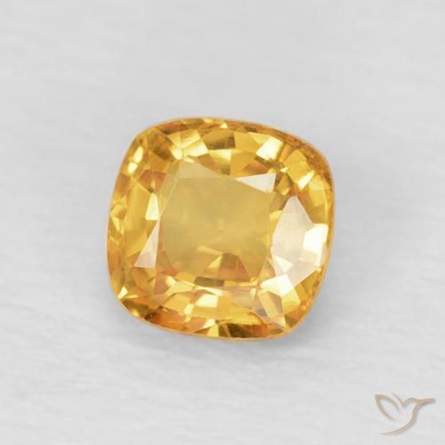 Safira Laranja Dourado Profundo Natural 0.63ct, Almofada, VVS