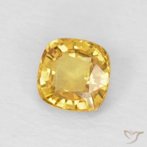 Safira Dourado Natural 0.53ct, Almofada, VVS