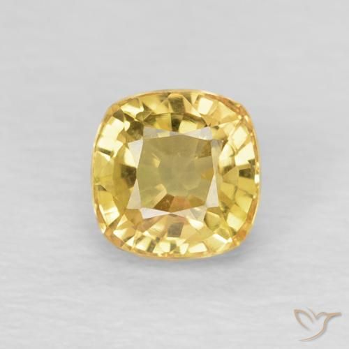 0.67ct Natural Luz Dourada Safira, Almofada, VVS