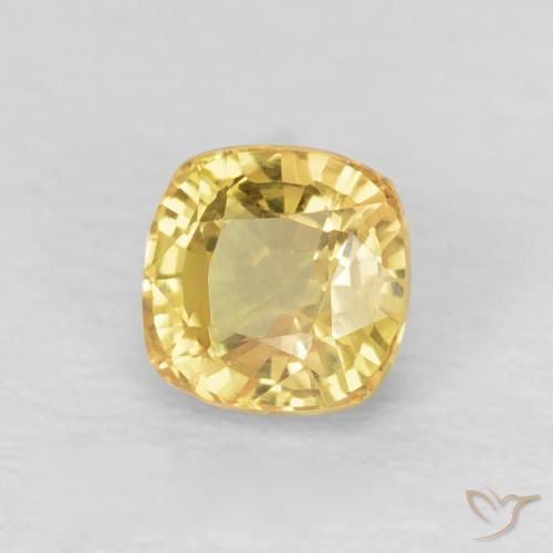 Safira Luz Dourada Natural 0.67ct, Almofada, VVS