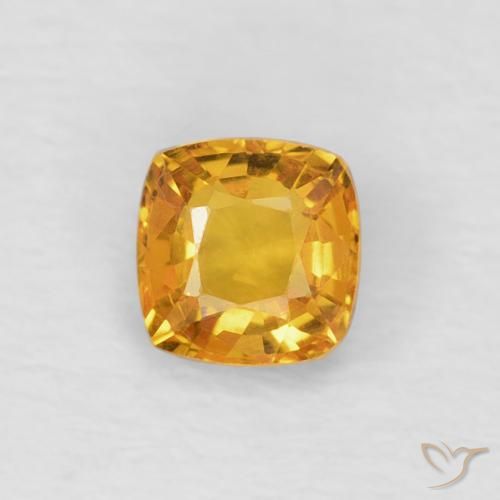 0.48ct Natural Laranja-Ouro Safira, Almofada, VVS