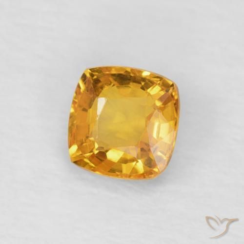 Safira Laranja-Ouro Natural 0.48ct, Almofada, VVS