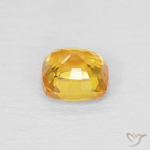 Safira Laranja-Ouro Natural 0.48ct, Almofada, VVS