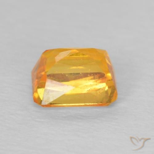 Safira Laranja Médio Natural 0.74ct, Corte Octógono / Esmeralda, VS