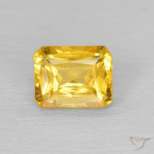 0.47ct Natural Dourado Safira, Corte Esmeralda, VS