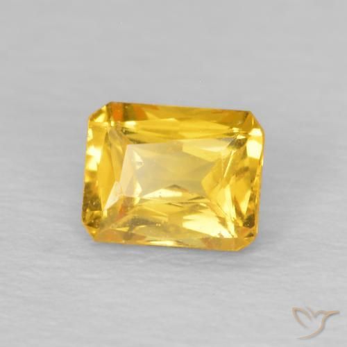 Safira Dourado Natural 0.47ct, Corte Octógono / Esmeralda, VS