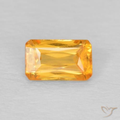 0.41ct Natural Laranja-Ouro Safira, Corte Octógono / Esmeralda, VS, Photo A