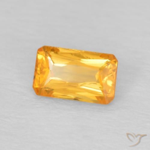 Safira Laranja-Ouro Natural 0.41ct, Corte Octógono / Esmeralda, VS