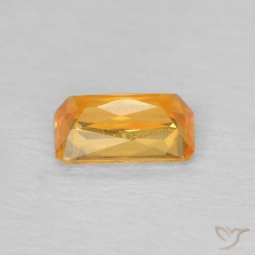 Safira Laranja-Ouro Natural 0.41ct, Corte Octógono / Esmeralda, VS