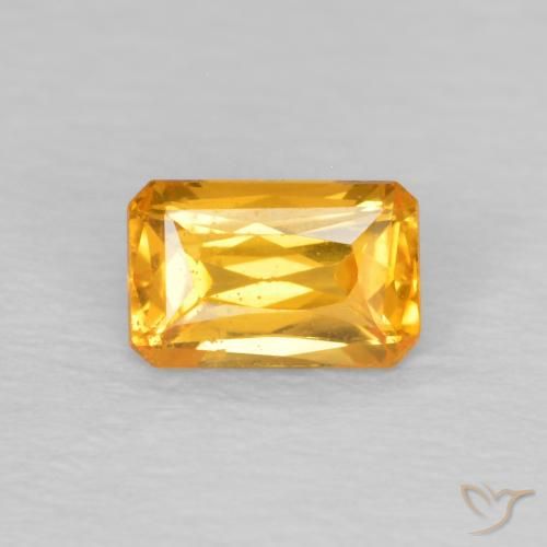 0.40ct Natural Dourado Escuro Safira, Corte Esmeralda, VS