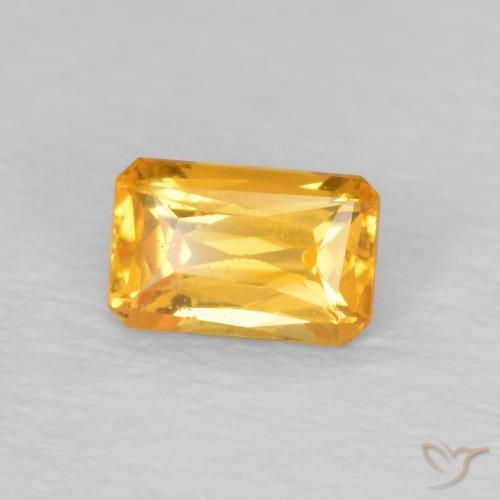 Safira Dourado Escuro Natural 0.40ct, Corte Octógono / Esmeralda, VS