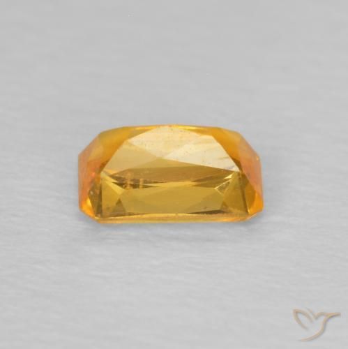 Safira Dourado Escuro Natural 0.40ct, Corte Octógono / Esmeralda, VS