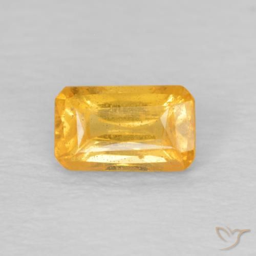 0.41ct Natural Laranja-Ouro Safira, Corte Esmeralda, VS