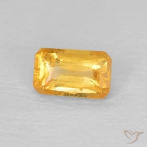 Safira Laranja-Ouro Natural 0.41ct, Corte Octógono / Esmeralda, VS