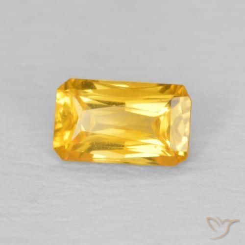 Safira Dourado Natural 0.36ct, Corte Octógono / Esmeralda, VVS-VS