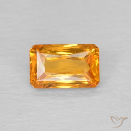 0.40ct Natural Laranja-Ouro Safira, Corte Esmeralda, VVS-VS