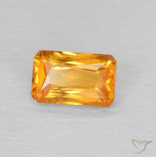 Safira Laranja-Ouro Natural 0.40ct, Corte Octógono / Esmeralda, VVS-VS