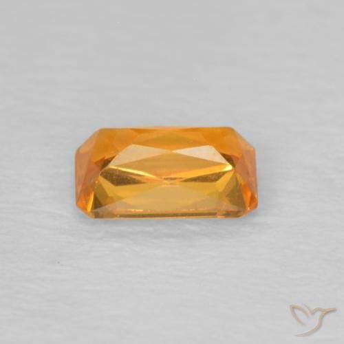Safira Laranja-Ouro Natural 0.40ct, Corte Octógono / Esmeralda, VVS-VS