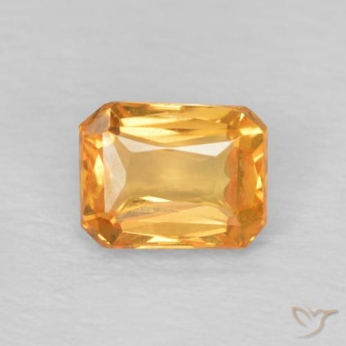 0.52ct Natural Laranja-Ouro Safira, Corte Esmeralda, VVS