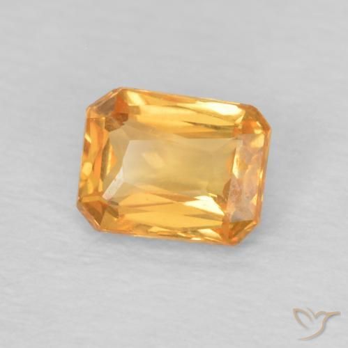 Safira Laranja-Ouro Natural 0.52ct, Corte Octógono / Esmeralda, VVS