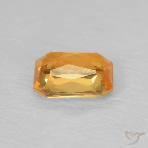 Safira Laranja-Ouro Natural 0.52ct, Corte Octógono / Esmeralda, VVS