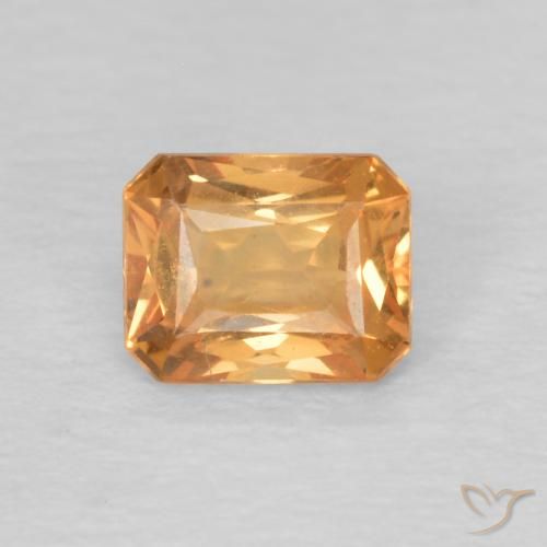0.50ct Natural tangerina Safira, Corte Esmeralda, VVS
