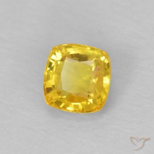 Safira Mel amarelo Natural 0.49ct, Almofada, VS
