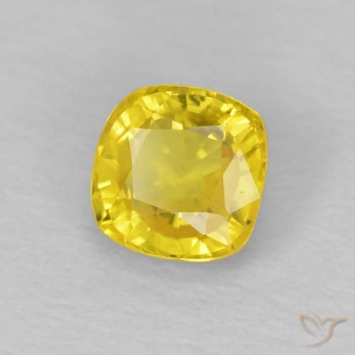 Safira Amarelo claro mel Natural 0.56ct, Almofada, VS