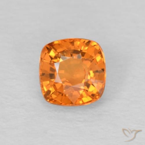 0.48ct Natural Laranja brilhante Safira, Almofada, VS