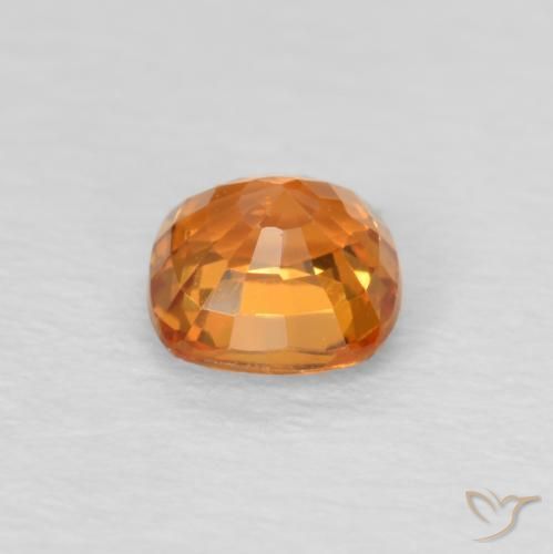 Safira Laranja brilhante Natural 0.48ct, Almofada, VS
