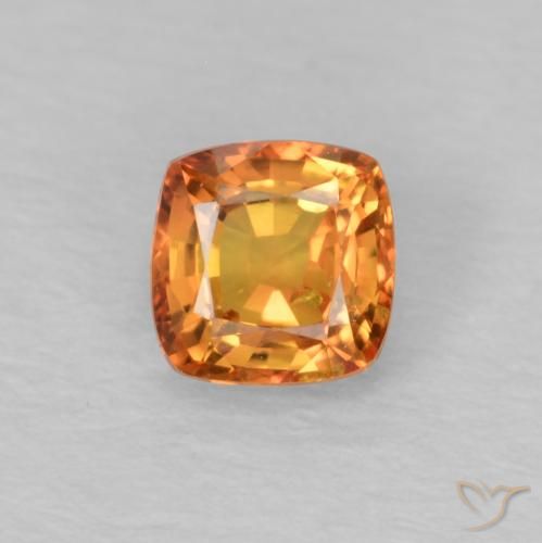 0.49ct Natural laranja marrom Safira, Almofada, VS
