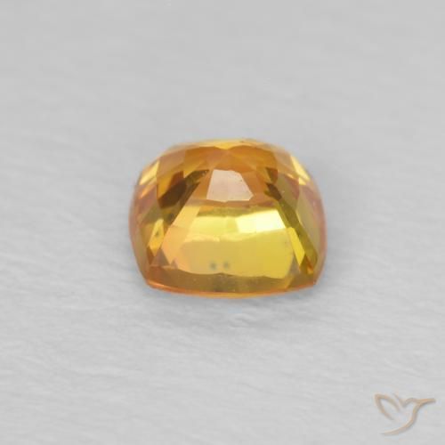 Safira laranja marrom Natural 0.49ct, Almofada, VS