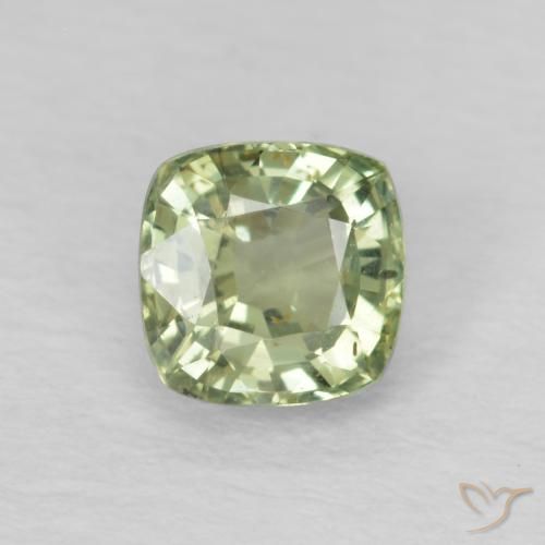 0.60ct Natural Verde muito claro Safira, Almofada, VS