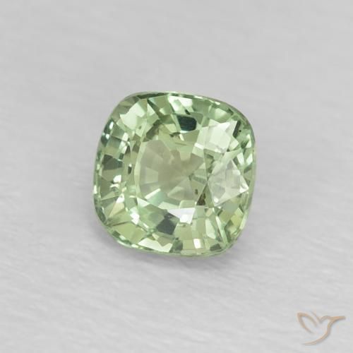 Safira Verde pálido Natural 0.59ct, Almofada, VS