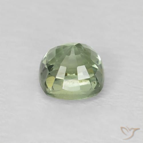 Safira Verde pálido Natural 0.59ct, Almofada, VS