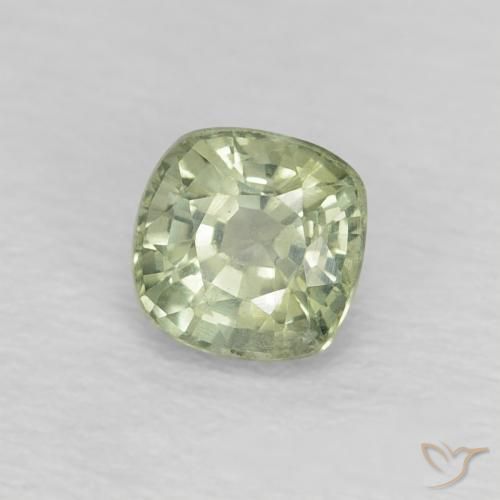 Safira Verde Sábio Claro Natural 0.56ct, Almofada, VS