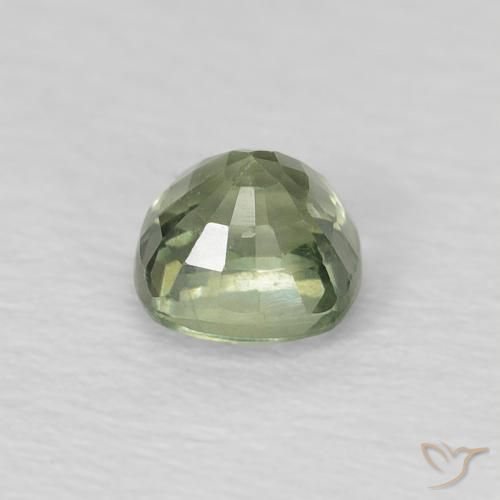 Safira Verde Sábio Claro Natural 0.56ct, Almofada, VS