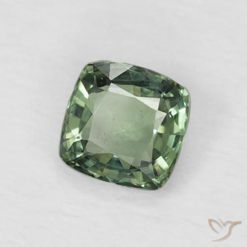 Safira Medium Light Green Natural 0.57ct, Almofada, VS