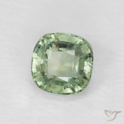Safira Verde Floresta Claro Natural 0.60ct, Almofada, VS