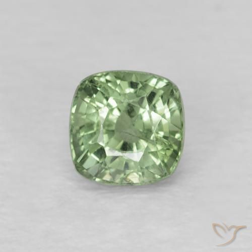 0.62ct Natural Verde pálido Safira, Almofada, VS