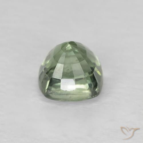 Safira Verde pálido Natural 0.62ct, Almofada, VS